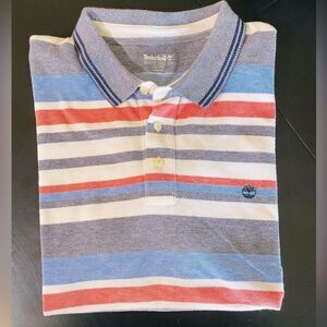 Timberland men's Striped Multicolored Polo Shirt Size XXL slim fit